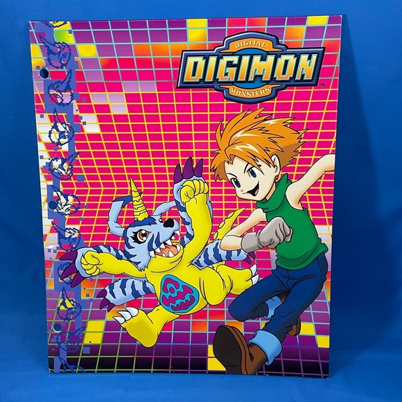 VTG Y2K Digimon 3-hole pocket folders - set of 2 - Picture 2 of 11
